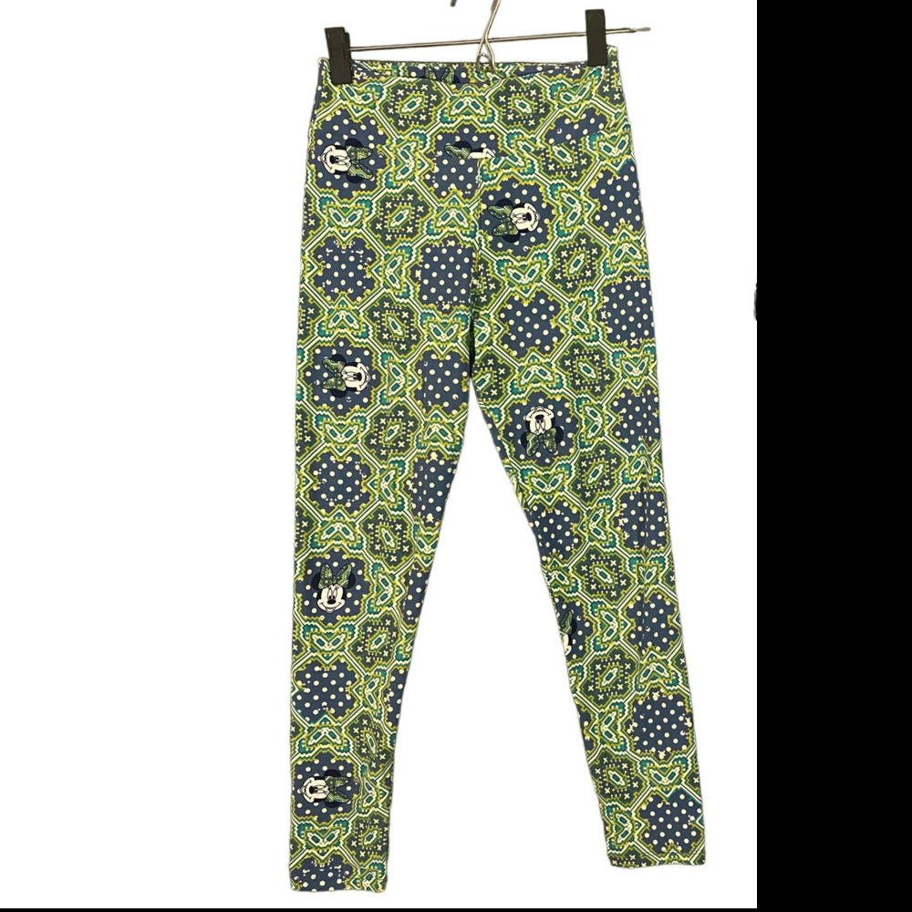 LuLaRoe X Disney Green Minnie Mouse Casual Leggings Women Sz OS